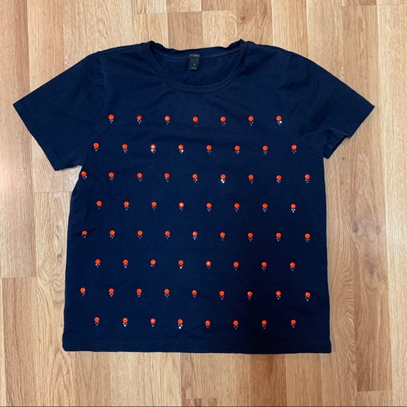 Embellished Dot Tee in Navy - Picture 1 of 7